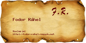 Fodor Ráhel névjegykártya