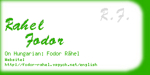rahel fodor business card