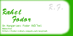 rahel fodor business card